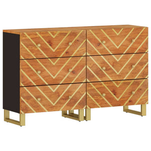 vidaXL Armoires d'appoint 2 pcs Marron et Noir 60x33,5x75 cm Bois de manguier