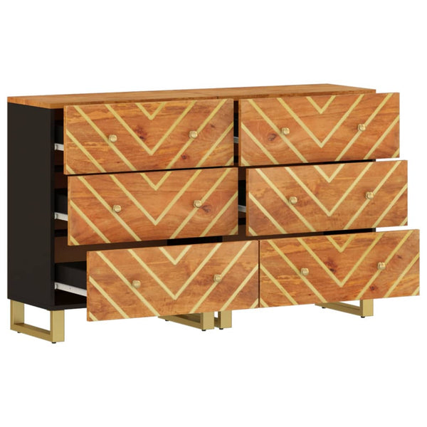 vidaXL Armoires d'appoint 2 pcs Marron et Noir 60x33,5x75 cm Bois de manguier