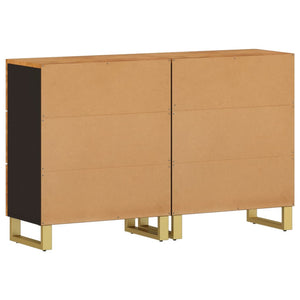 vidaXL Armoires d'appoint 2 pcs Marron et Noir 60x33,5x75 cm Bois de manguier