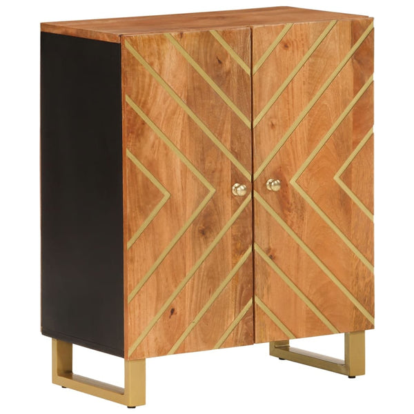 Beistellschränke 3er Set Mango Massivholz Braun & Schwarz