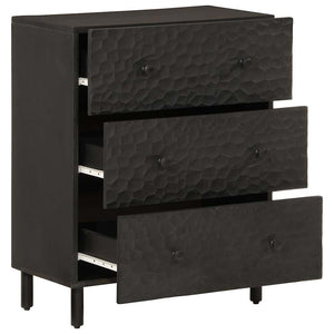 Schwarze Beistellschränke 60x33x75cm Mango Massivholz 2er Set