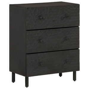 Schwarze Beistellschränke 60x33x75cm Mango Massivholz 2er Set