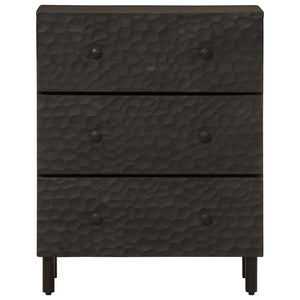 Schwarze Beistellschränke 60x33x75cm Mango Massivholz 2er Set