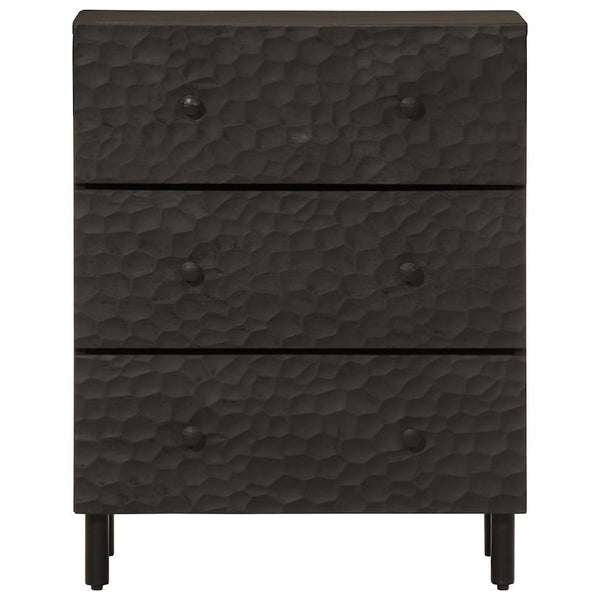 Schwarze Beistellschränke 60x33x75cm Mango Massivholz 2er Set
