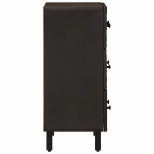 Schwarze Beistellschränke 60x33x75cm Mango Massivholz 2er Set
