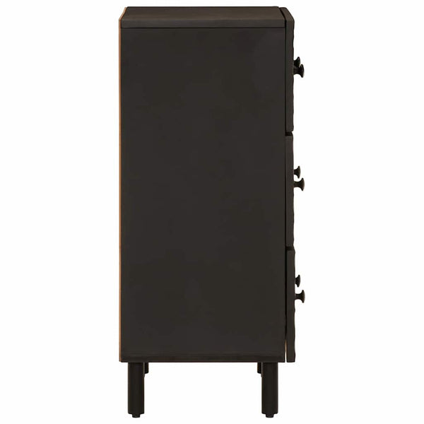Schwarze Beistellschränke 60x33x75cm Mango Massivholz 2er Set