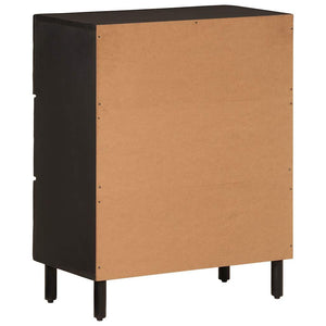 Schwarze Beistellschränke 60x33x75cm Mango Massivholz 2er Set