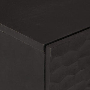 Schwarze Beistellschränke 60x33x75cm Mango Massivholz 2er Set