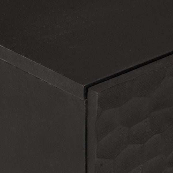 Schwarze Beistellschränke 60x33x75cm Mango Massivholz 2er Set