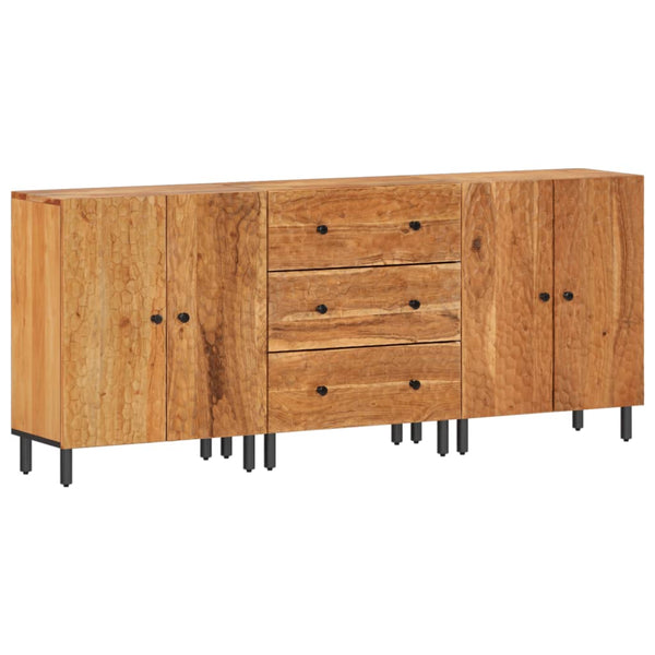 vidaXL Commodes de chevet 3 pcs 60x33x75 cm Bois d'acacia massif