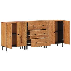 vidaXL Commodes de chevet 3 pcs 60x33x75 cm Bois d'acacia massif