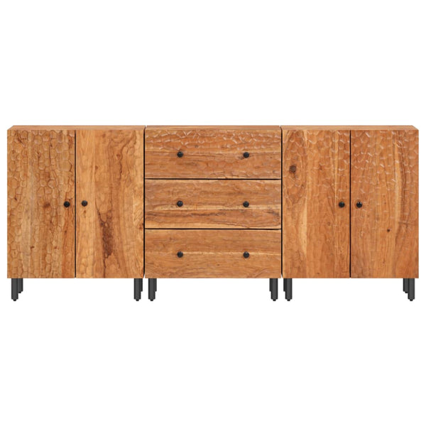 vidaXL Commodes de chevet 3 pcs 60x33x75 cm Bois d'acacia massif