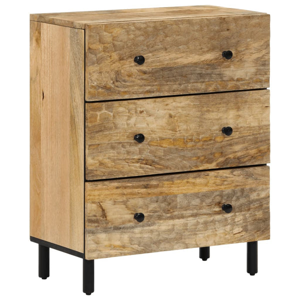 Mango Massivholz Beistellschränke, 2er-Set