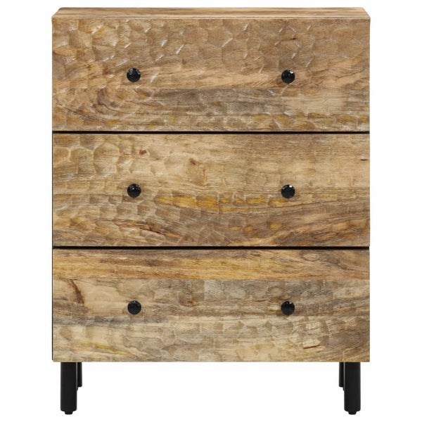 Mango Massivholz Beistellschränke, 2er-Set