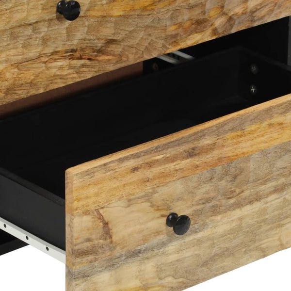 Mango Massivholz Beistellschränke, 2er-Set