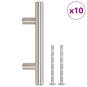Möbelgriffe 10 Stk. Silbern 64 mm Edelstahl