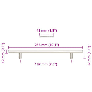 Möbelgriffe 5 Stk. Silbern 192 mm Edelstahl