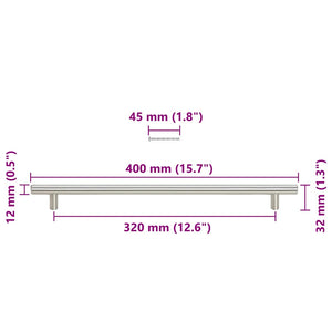 Möbelgriffe 5 Stk. Silbern 320 mm Edelstahl