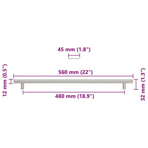 Möbelgriffe 5 Stk. Silbern 480 mm Edelstahl