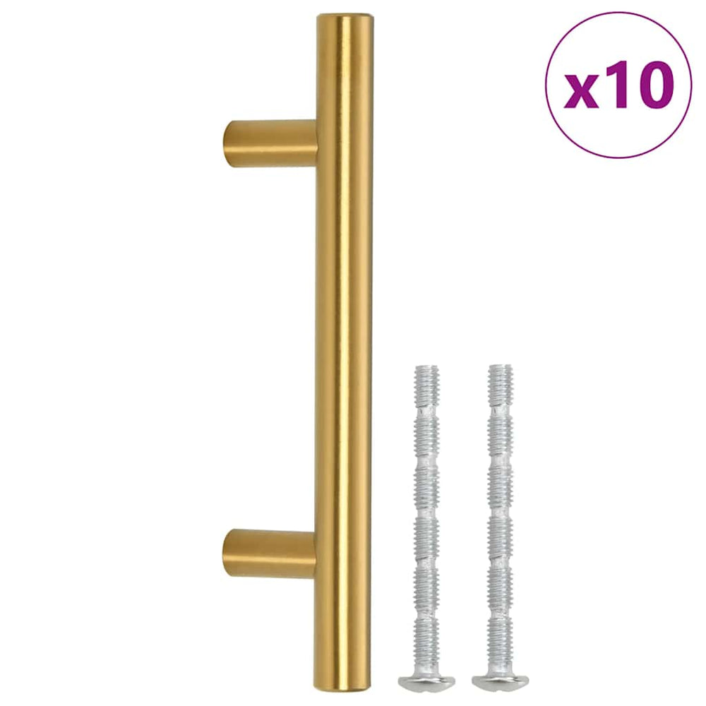 Möbelgriffe 10 Stk. Golden 64 mm Edelstahl