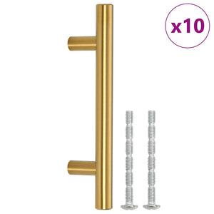 Möbelgriffe 10 Stk. Golden 64 mm Edelstahl