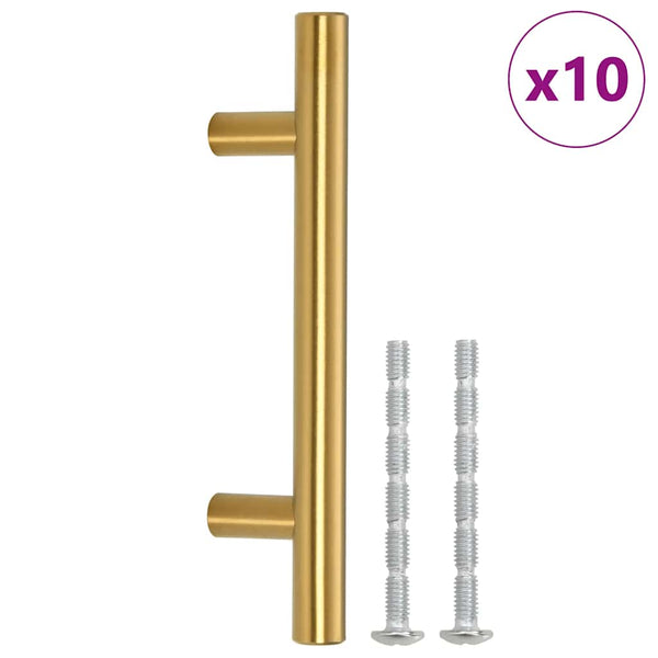Möbelgriffe 10 Stk. Golden 64 mm Edelstahl