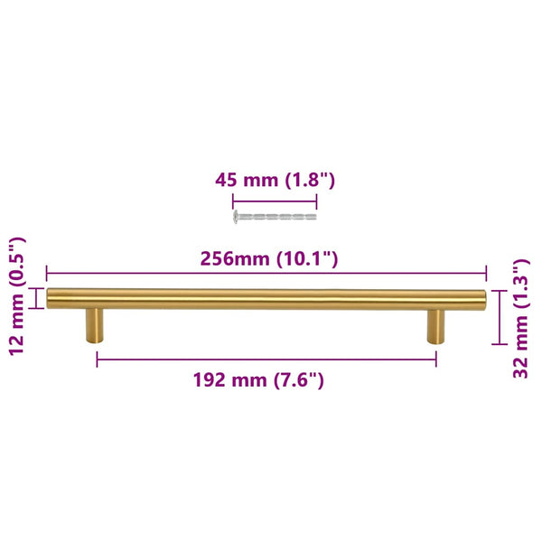 Möbelgriffe 5 Stk. Golden 192 mm Edelstahl