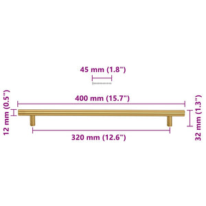Möbelgriffe 5 Stk. Golden 320 mm Edelstahl