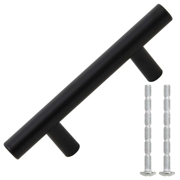 Möbelgriffe 10 Stk. Schwarz 64 mm Edelstahl