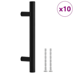 Möbelgriffe 10 Stk. Schwarz 96 mm Edelstahl