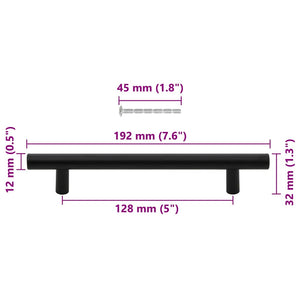 Möbelgriffe 10 Stk. Schwarz 128 mm Edelstahl