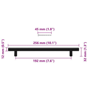 Möbelgriffe 5 Stk. Schwarz 192 mm Edelstahl
