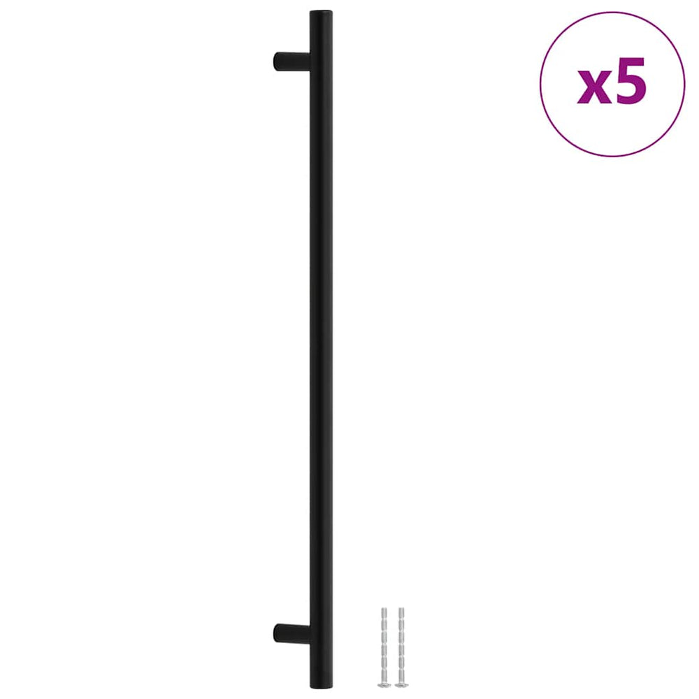 Möbelgriffe 5 Stk. Schwarz 480 mm Edelstahl