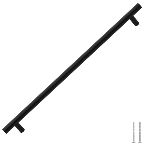 vidaXL Poignées de meuble 5 pcs Noir 480 mm Acier inoxydable