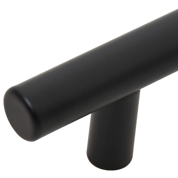 vidaXL Poignées de meuble 5 pcs Noir 480 mm Acier inoxydable