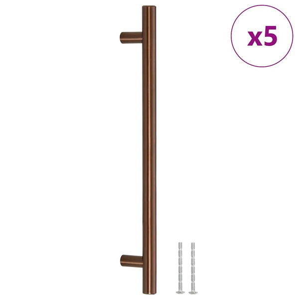 vidaXL Poignées de meubles 5 pcs Bronze 192 mm Acier inoxydable