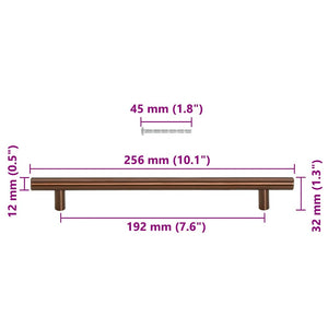 vidaXL Poignées de meubles 5 pcs Bronze 192 mm Acier inoxydable