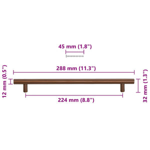 Möbelgriffe 5 Stk. Bronzen 224 mm Edelstahl