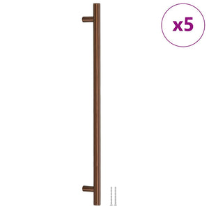 vidaXL Poignées de meubles 5 pcs Bronze 480 mm Acier inoxydable