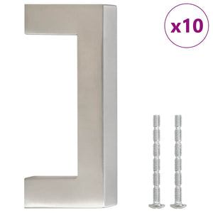 vidaXL Poignées de meubles 10 pcs Argentées 64 mm Acier inoxydable