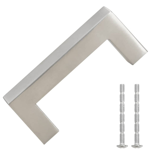 vidaXL Poignées de meubles 10 pcs Argentées 64 mm Acier inoxydable