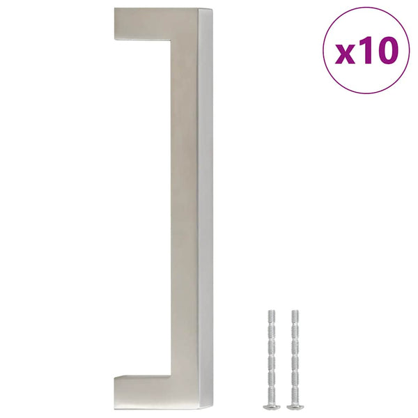 Möbelgriffe 10 Stk. Silbern 128 mm Edelstahl