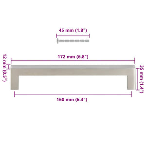 Möbelgriffe 10 Stk. Silbern 160 mm Edelstahl