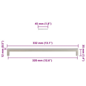 Möbelgriffe 5 Stk. Silbern 320 mm Edelstahl