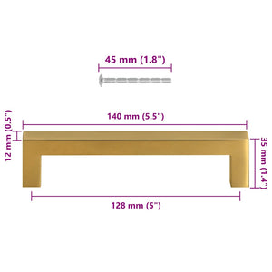 Möbelgriffe 10 Stk. Golden 128 mm Edelstahl
