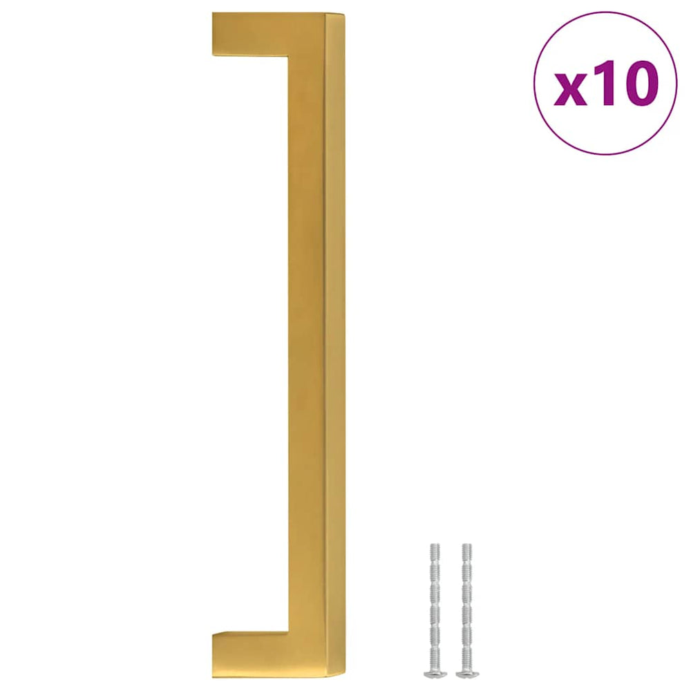 Möbelgriffe 10 Stk. Golden 160 mm Edelstahl