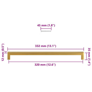 Möbelgriffe 5 Stk. Golden 320 mm Edelstahl