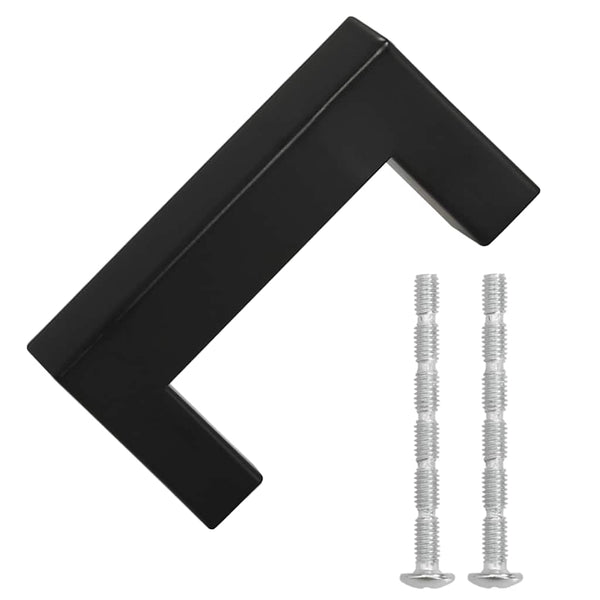 Möbelgriffe 10 Stk. Schwarz 64 mm Edelstahl