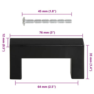 Möbelgriffe 10 Stk. Schwarz 64 mm Edelstahl