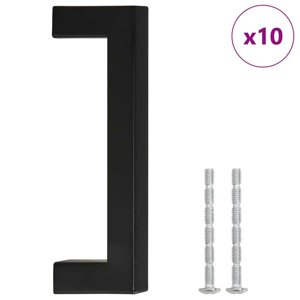 Möbelgriffe 10 Stk. Schwarz 96 mm Edelstahl
